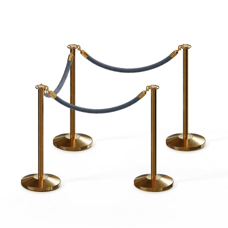 Flat Top Post and Rope Stanchion Kit - Montour Line - Crowd Control Warehouse