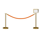 Flat Top Post and Rope Stanchion Kit with Sign Frame - Montour Line - Crowd Control Warehouse
