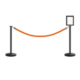 Flat Top Post and Rope Stanchion Kit with Sign Frame - Montour Line - Crowd Control Warehouse