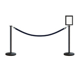 Flat Top Post and Rope Stanchion Kit with Sign Frame - Montour Line - Crowd Control Warehouse