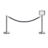 Flat Top Post and Rope Stanchion Kit with Sign Frame - Montour Line - Crowd Control Warehouse