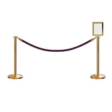 Flat Top Post and Rope Stanchion Kit with Sign Frame - Montour Line - Crowd Control Warehouse