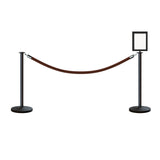Flat Top Post and Rope Stanchion Kit with Sign Frame - Montour Line - Crowd Control Warehouse