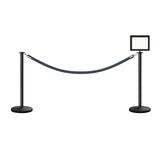 Flat Top Post and Rope Stanchion Kit with Sign Frame - Montour Line - Crowd Control Warehouse