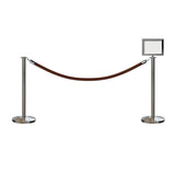 Flat Top Post and Rope Stanchion Kit with Sign Frame - Montour Line - Crowd Control Warehouse