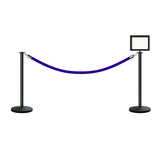 Flat Top Post and Rope Stanchion Kit with Sign Frame - Montour Line - Crowd Control Warehouse