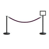 Flat Top Post and Rope Stanchion Kit with Sign Frame - Montour Line - Crowd Control Warehouse