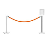 Flat Top Post and Rope Stanchion Kit with Sign Frame - Montour Line - Crowd Control Warehouse