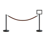 Flat Top Post and Rope Stanchion Kit with Sign Frame - Montour Line - Crowd Control Warehouse