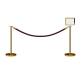 Flat Top Post and Rope Stanchion Kit with Sign Frame - Montour Line - Crowd Control Warehouse