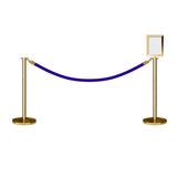 Flat Top Post and Rope Stanchion Kit with Sign Frame - Montour Line - Crowd Control Warehouse