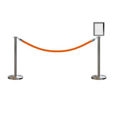 Flat Top Post and Rope Stanchion Kit with Sign Frame - Montour Line - Crowd Control Warehouse