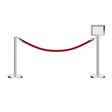 Flat Top Post and Rope Stanchion Kit with Sign Frame - Montour Line - Crowd Control Warehouse