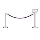 Flat Top Post and Rope Stanchion Kit with Sign Frame - Montour Line - Crowd Control Warehouse