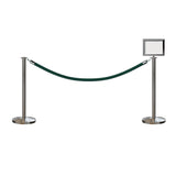 Flat Top Post and Rope Stanchion Kit with Sign Frame - Montour Line - Crowd Control Warehouse