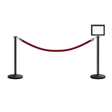 Flat Top Post and Rope Stanchion Kit with Sign Frame - Montour Line - Crowd Control Warehouse