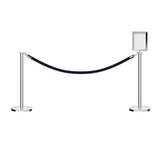Flat Top Post and Rope Stanchion Kit with Sign Frame - Montour Line - Crowd Control Warehouse