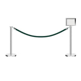 Flat Top Post and Rope Stanchion Kit with Sign Frame - Montour Line - Crowd Control Warehouse