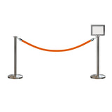 Flat Top Post and Rope Stanchion Kit with Sign Frame - Montour Line - Crowd Control Warehouse