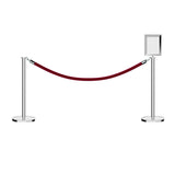 Flat Top Post and Rope Stanchion Kit with Sign Frame - Montour Line - Crowd Control Warehouse