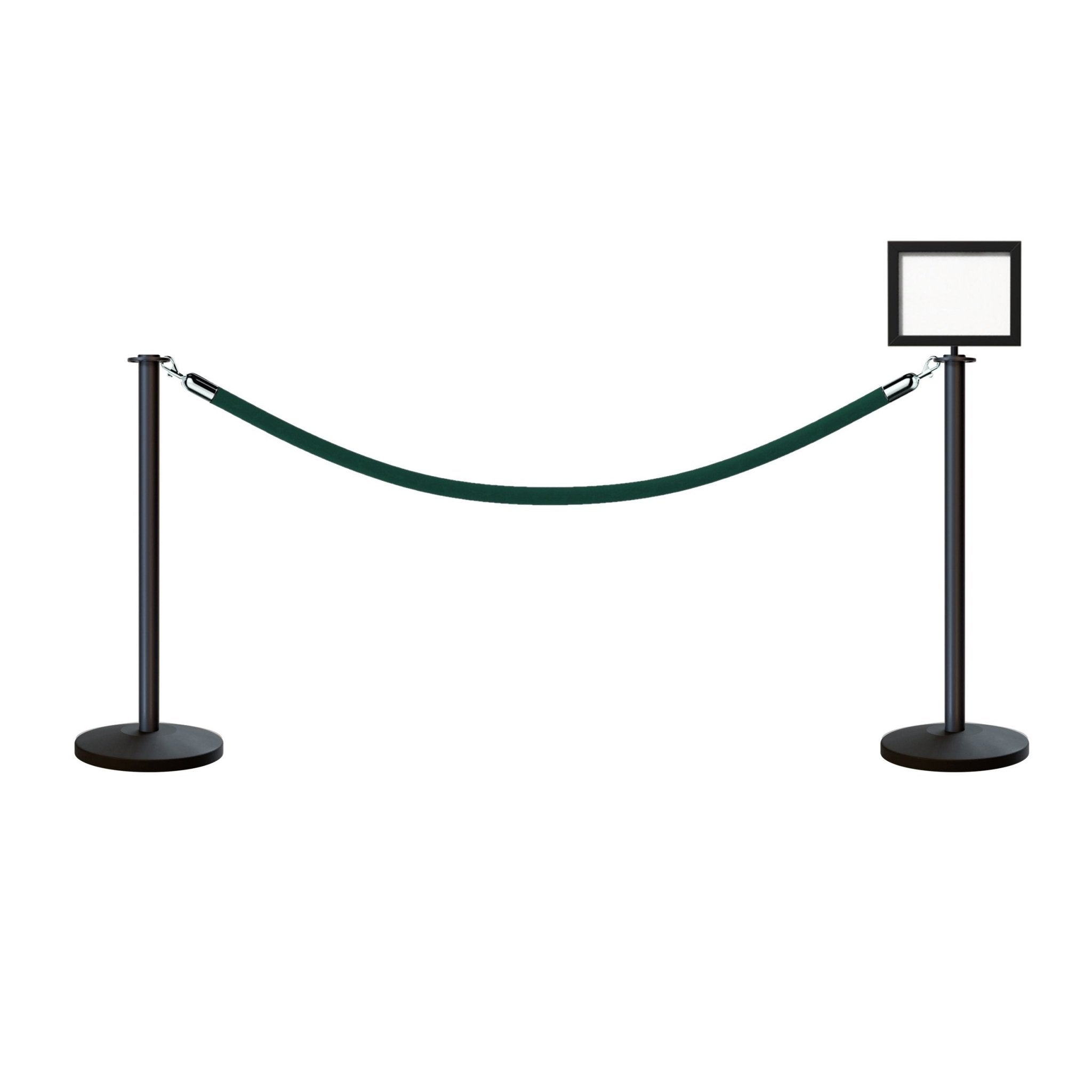 Flat Top Post and Rope Stanchion Kit with Sign Frame - Montour Line - Crowd Control Warehouse