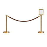 Flat Top Post and Rope Stanchion Kit with Sign Frame - Montour Line - Crowd Control Warehouse