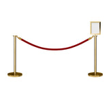 Flat Top Post and Rope Stanchion Kit with Sign Frame - Montour Line - Crowd Control Warehouse
