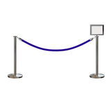 Flat Top Post and Rope Stanchion Kit with Sign Frame - Montour Line - Crowd Control Warehouse