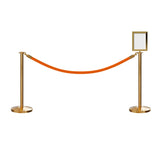 Flat Top Post and Rope Stanchion Kit with Sign Frame - Montour Line - Crowd Control Warehouse