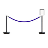 Flat Top Post and Rope Stanchion Kit with Sign Frame - Montour Line - Crowd Control Warehouse