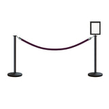 Flat Top Post and Rope Stanchion Kit with Sign Frame - Montour Line - Crowd Control Warehouse