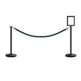Flat Top Post and Rope Stanchion Kit with Sign Frame - Montour Line - Crowd Control Warehouse