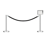 Flat Top Post and Rope Stanchion Kit with Sign Frame - Montour Line - Crowd Control Warehouse