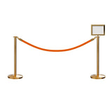 Flat Top Post and Rope Stanchion Kit with Sign Frame - Montour Line - Crowd Control Warehouse