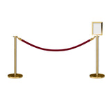 Flat Top Post and Rope Stanchion Kit with Sign Frame - Montour Line - Crowd Control Warehouse