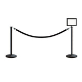 Flat Top Post and Rope Stanchion Kit with Sign Frame - Montour Line - Crowd Control Warehouse