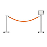 Flat Top Post and Rope Stanchion Kit with Sign Frame - Montour Line - Crowd Control Warehouse