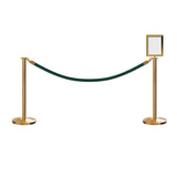 Flat Top Post and Rope Stanchion Kit with Sign Frame - Montour Line - Crowd Control Warehouse