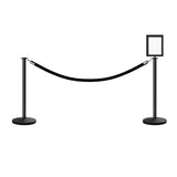 Flat Top Post and Rope Stanchion Kit with Sign Frame - Montour Line - Crowd Control Warehouse