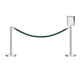 Flat Top Post and Rope Stanchion Kit with Sign Frame - Montour Line - Crowd Control Warehouse