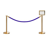 Flat Top Post and Rope Stanchion Kit with Sign Frame - Montour Line - Crowd Control Warehouse