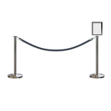 Flat Top Post and Rope Stanchion Kit with Sign Frame - Montour Line - Crowd Control Warehouse