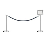 Flat Top Post and Rope Stanchion Kit with Sign Frame - Montour Line - Crowd Control Warehouse