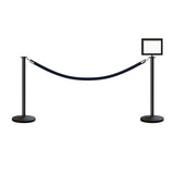 Flat Top Post and Rope Stanchion Kit with Sign Frame - Montour Line - Crowd Control Warehouse