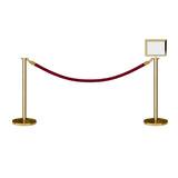Flat Top Post and Rope Stanchion Kit with Sign Frame - Montour Line - Crowd Control Warehouse