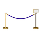 Flat Top Post and Rope Stanchion Kit with Sign Frame - Montour Line - Crowd Control Warehouse