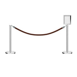 Flat Top Post and Rope Stanchion Kit with Sign Frame - Montour Line - Crowd Control Warehouse