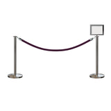 Flat Top Post and Rope Stanchion Kit with Sign Frame - Montour Line - Crowd Control Warehouse