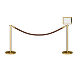 Flat Top Post and Rope Stanchion Kit with Sign Frame - Montour Line - Crowd Control Warehouse