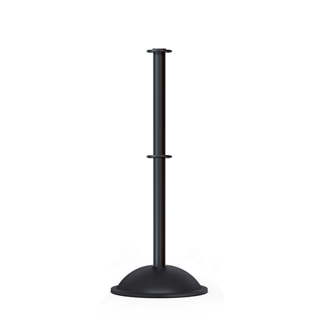 Flat Top Post and Rope Stanchion with Dome Base - Montour Line CDLineD - Crowd Control Warehouse